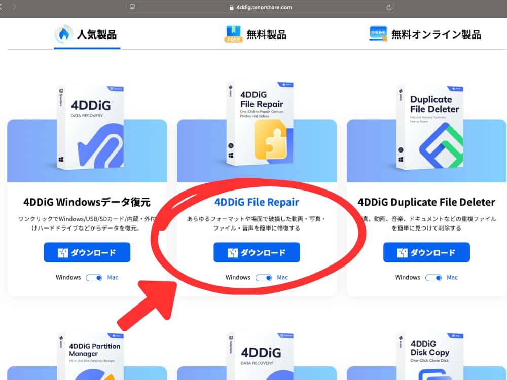 4DDiG File Repair　説明