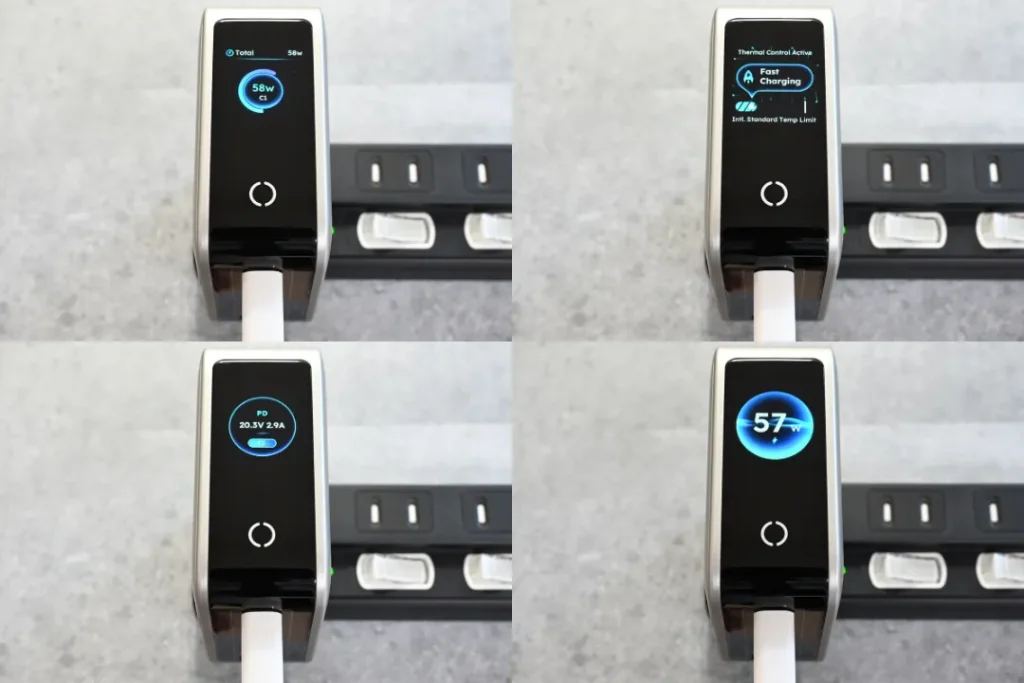 UGREEN 100W PD 5ポート充電器のディスプレイ説明