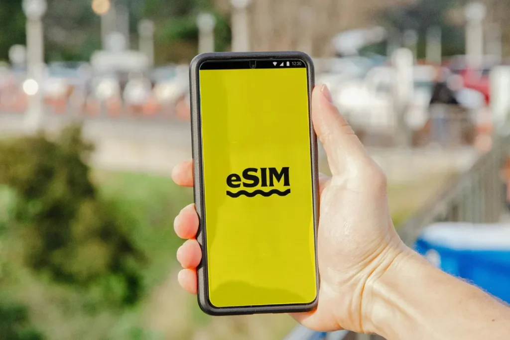 スマホでeSIMを表示している