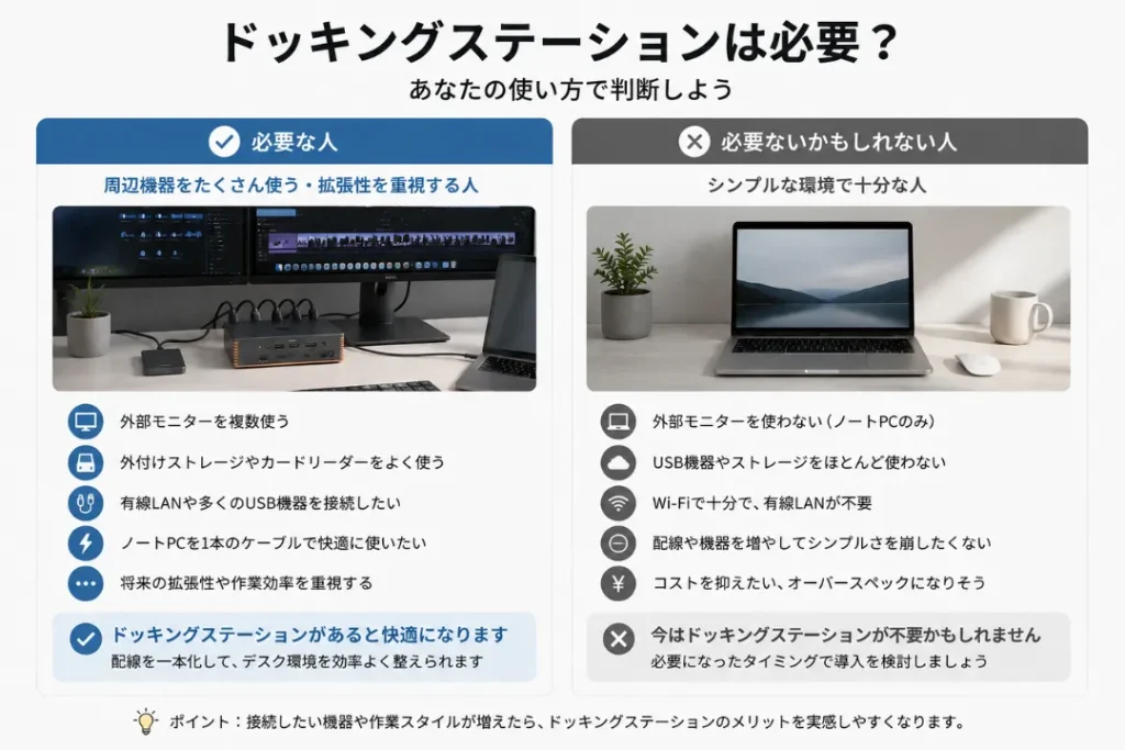 ドッキングステーションの必要性